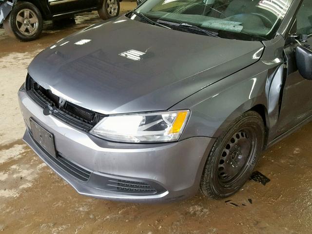 3VW1K7AJ1BM068139 - 2011 VOLKSWAGEN JETTA BASE 灰色 照片 9