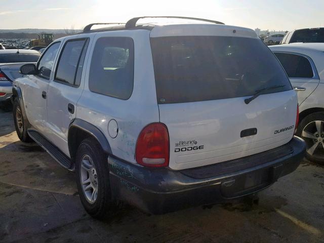 1B4HR38N92F184765 - 2002 DODGE DURANGO SP WHITE photo 3