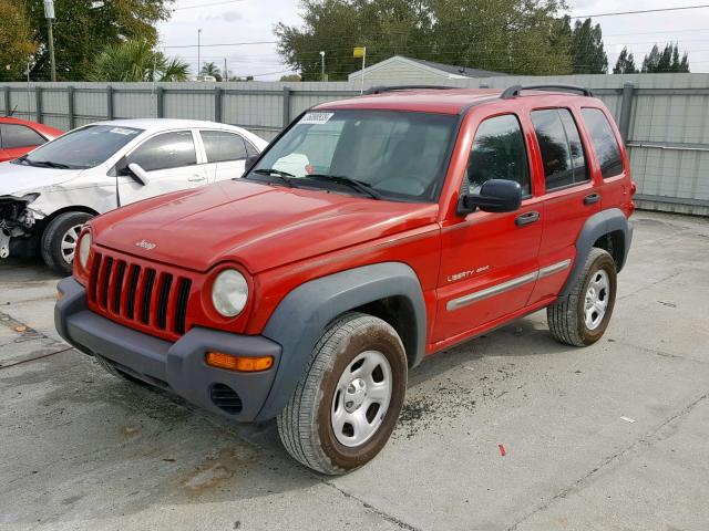 1J4GK48K22W239999 - 2002 JEEP LIBERTY SP RED photo 2