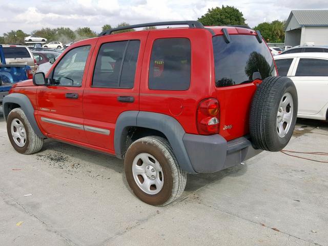 1J4GK48K22W239999 - 2002 JEEP LIBERTY SP RED photo 3