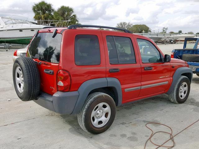 1J4GK48K22W239999 - 2002 JEEP LIBERTY SP RED photo 4