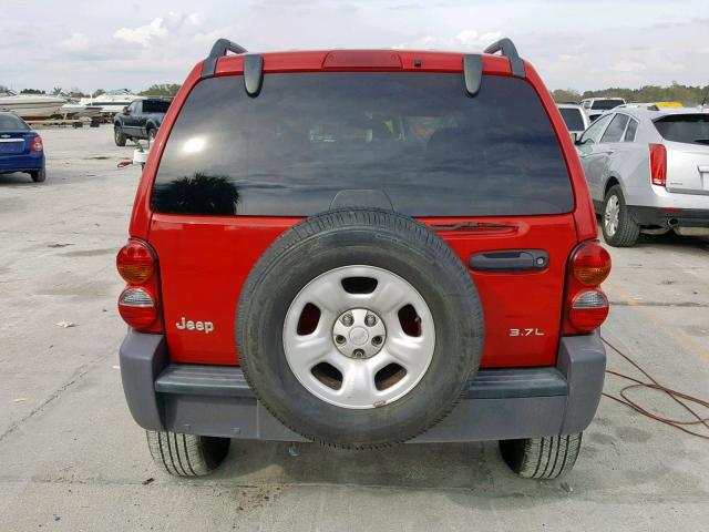 1J4GK48K22W239999 - 2002 JEEP LIBERTY SP RED photo 9