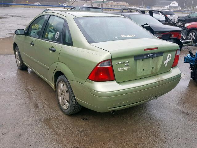 1FAHP34N97W185586 - 2007 FORD FOCUS ZX4 GREEN photo 3