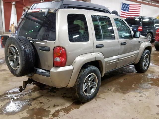 1J4GL38K03W633509 - 2003 JEEP LIBERTY RE TAN photo 4