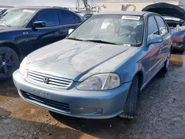 2HGEJ6615YH551782 - 2000 HONDA CIVIC BASE GREEN photo 2