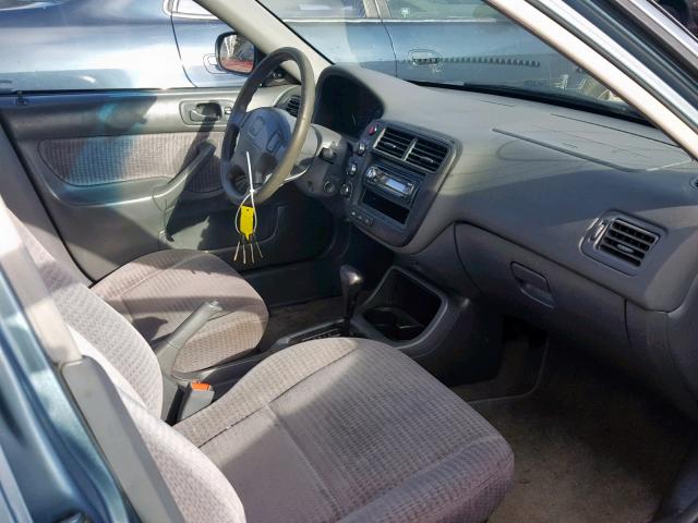2HGEJ6615YH551782 - 2000 HONDA CIVIC BASE GREEN photo 5