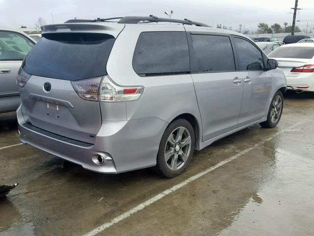 5TDXZ3DC7HS862876 - 2017 TOYOTA SIENNA SE SILVER photo 4