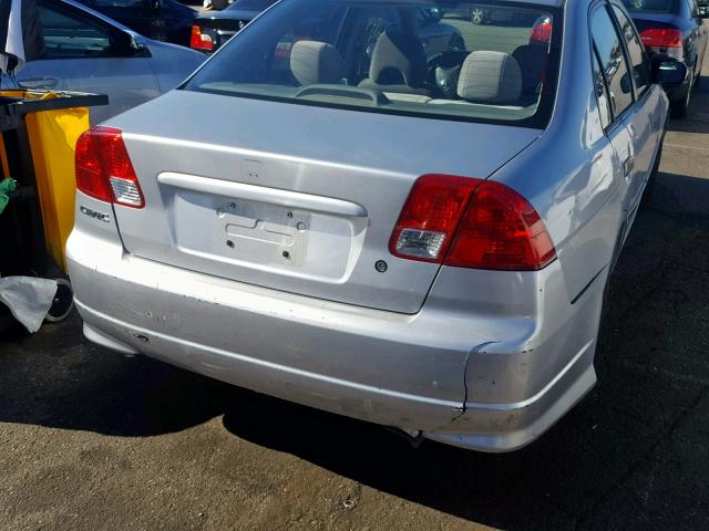 2HGES16384H628916 - 2004 HONDA CIVIC DX V GRAY photo 9