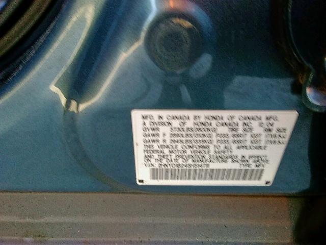 2HNYD18245H514711 - 2005 ACURA MDX TURQUOISE photo 10