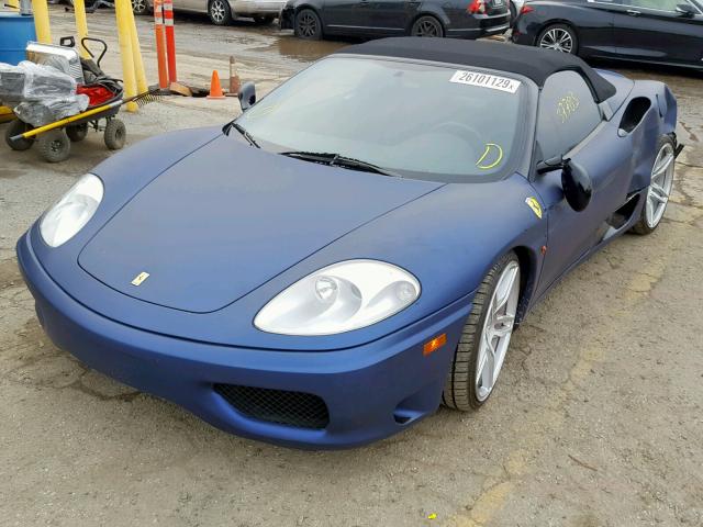 ZFFYT53A940136047 - 2004 FERRARI 360 SPIDER BLUE photo 2