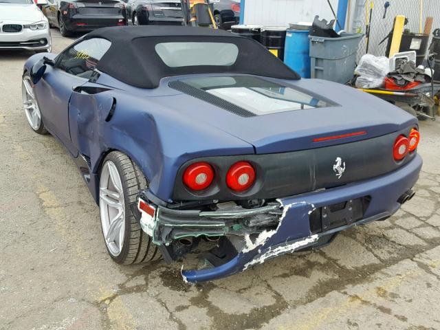 ZFFYT53A940136047 - 2004 FERRARI 360 SPIDER BLUE photo 3