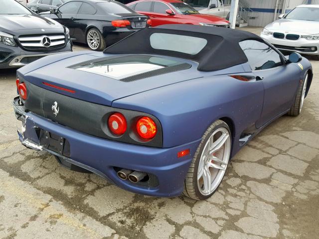 ZFFYT53A940136047 - 2004 FERRARI 360 SPIDER BLUE photo 4