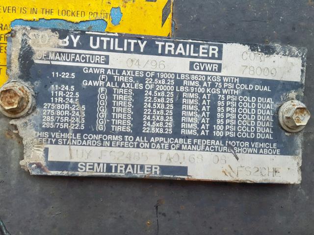 1UYFS2485TA016808 - 1996 UTILITY TRAILER Qara foto 10