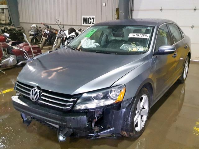 1VWBP7A35DC124529 - 2013 VOLKSWAGEN PASSAT SE GRAY photo 2