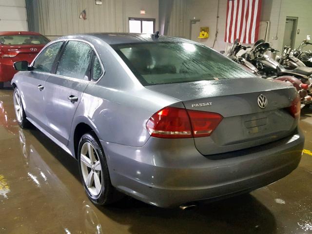 1VWBP7A35DC124529 - 2013 VOLKSWAGEN PASSAT SE GRAY photo 3