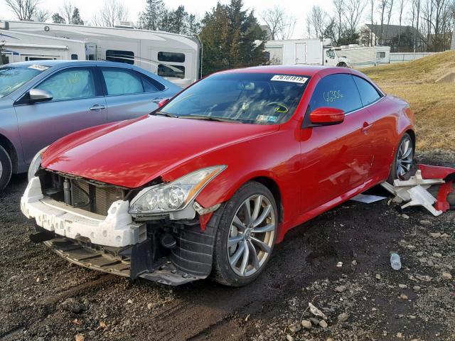 JN1CV6FE9AM350910 - 2010 INFINITI G37 BASE RED photo 2