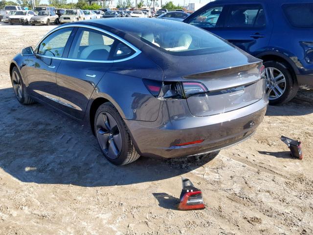 5YJ3E1EA6JF155581 - 2018 TESLA MODEL 3 GRAY photo 3