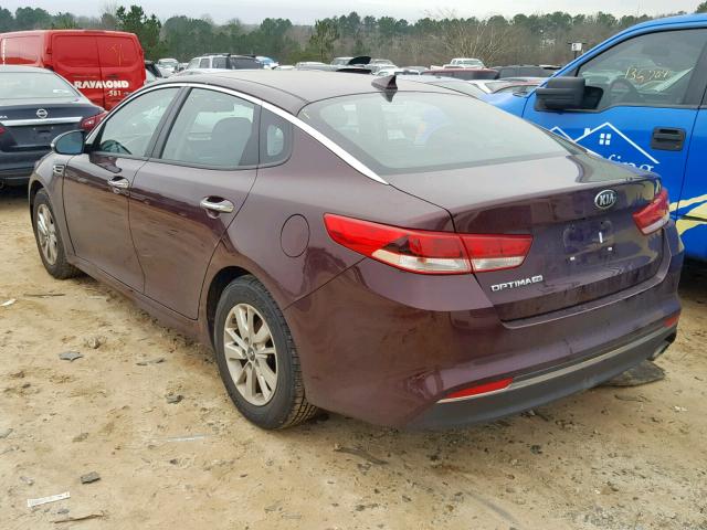 5XXGT4L38JG188057 - 2018 KIA OPTIMA LX MAROON photo 3