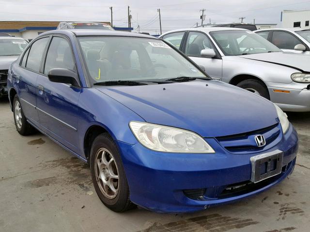 1HGES16485L012923 - 2005 HONDA CIVIC DX BLUE photo 1