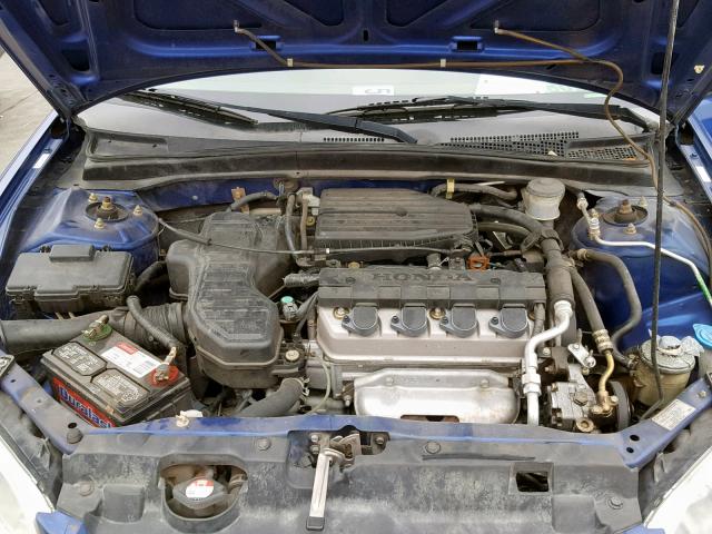 1HGES16485L012923 - 2005 HONDA CIVIC DX BLUE photo 7