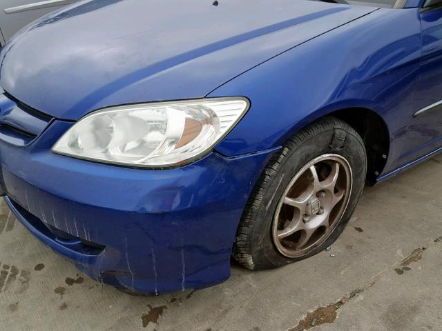 1HGES16485L012923 - 2005 HONDA CIVIC DX BLUE photo 9