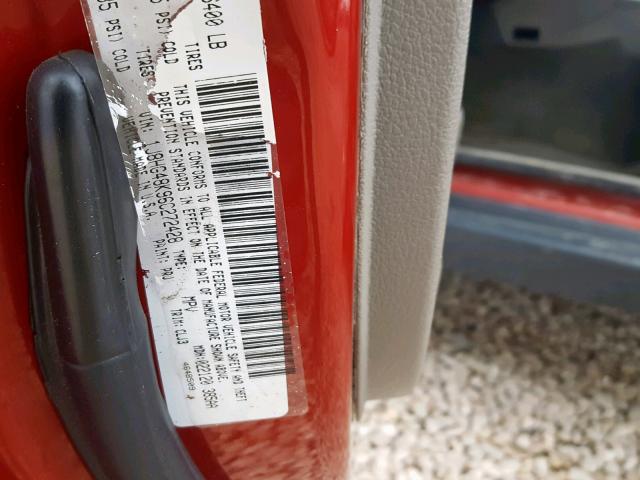 1J8HG48K96C272428 - 2006 JEEP COMMANDER 红色 照片 10