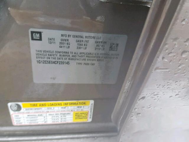 1G1ZC5E04CF239145 - 2012 CHEVROLET MALIBU 1LT ყავისფერი ფოტო 10