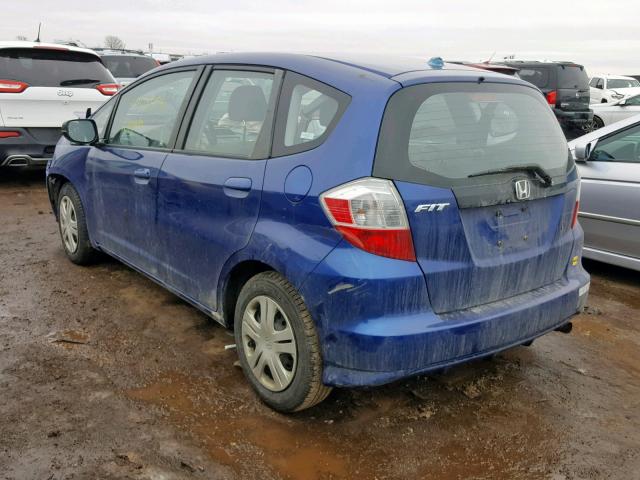 JHMGE872X9S039538 - 2009 HONDA FIT BLUE photo 3