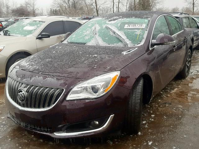 2G4GL5EX7H9144683 - 2017 BUICK REGAL SPOR MAROON photo 2