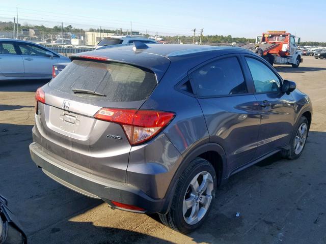 3CZRU6H76GM765103 - 2016 HONDA HR-V EXL GRAY photo 4