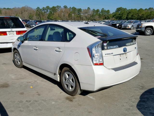 JTDKN3DU1A0096859 - 2010 TOYOTA PRIUS WHITE photo 3