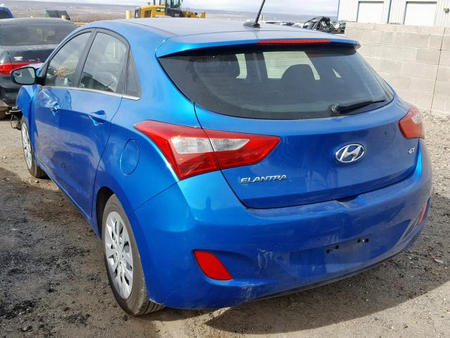 KMHD35LH3HU369314 - 2017 HYUNDAI ELANTRA GT BLUE photo 3