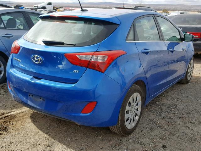 KMHD35LH3HU369314 - 2017 HYUNDAI ELANTRA GT BLUE photo 4