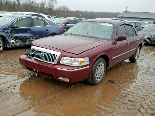 2MEFM74V78X600345 - 2008 MERCURY GRAND MARQ BURGUNDY photo 2