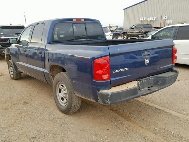 1D7HE28K65S295273 - 2005 DODGE DAKOTA QUA BLUE photo 3