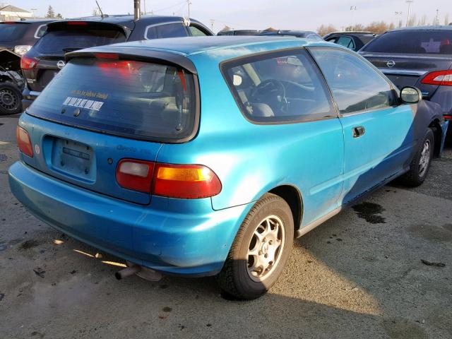 2HGEH2369NH542969 - 1992 HONDA CIVIC VX TEAL photo 4