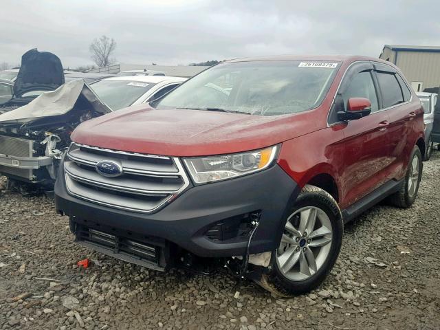 2FMPK3J96HBC29392 - 2017 FORD EDGE SEL RED photo 2