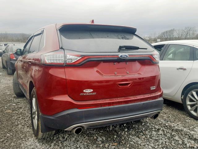 2FMPK3J96HBC29392 - 2017 FORD EDGE SEL RED photo 3