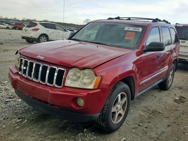 1J4HR48N55C679165 - 2005 JEEP GRAND CHER RED photo 2