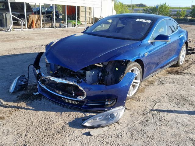 5YJSA1E22FF102755 - 2015 TESLA MODEL S BLUE photo 2