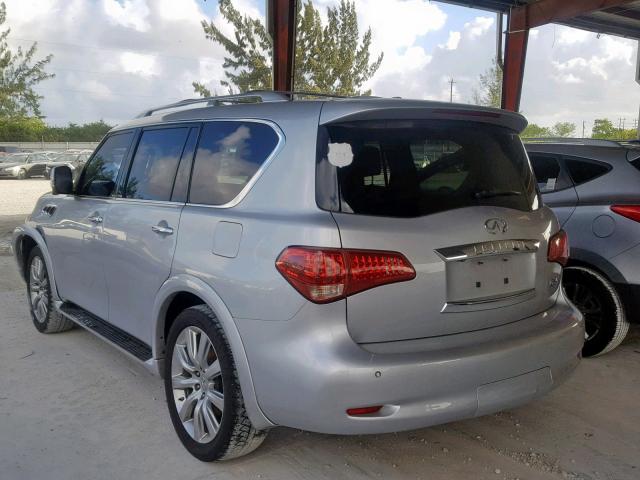 JN8AZ2NF1B9503073 - 2011 INFINITI QX56 SILVER photo 3