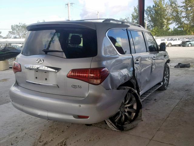 JN8AZ2NF1B9503073 - 2011 INFINITI QX56 SILVER photo 4