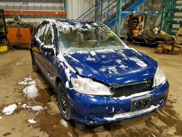 2HGES16445H581071 - 2005 HONDA CIVIC DX BLUE photo 1