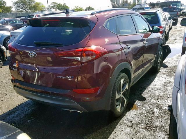 KM8J33A24GU150804 - 2016 HYUNDAI TUCSON LIM BURGUNDY photo 4