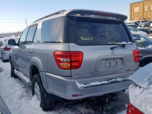 5TDBT48A42S084232 - 2002 TOYOTA SEQUOIA LI SILVER photo 3