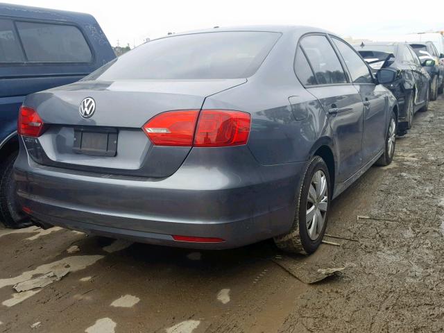 3VW2K7AJ7CM383968 - 2012 VOLKSWAGEN JETTA BASE GRAY photo 4