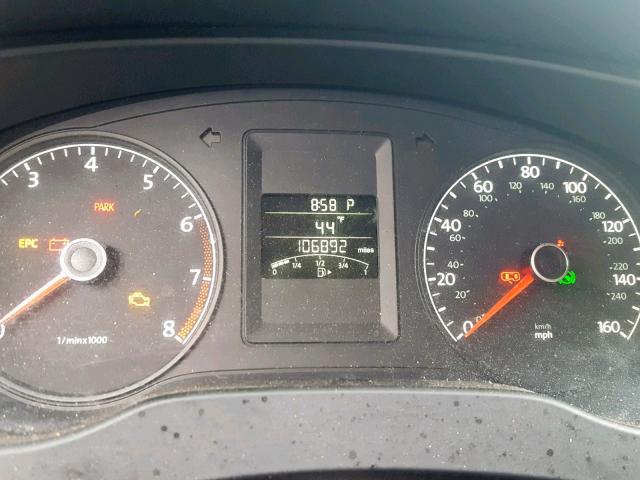 3VW2K7AJ7CM383968 - 2012 VOLKSWAGEN JETTA BASE GRAY photo 8