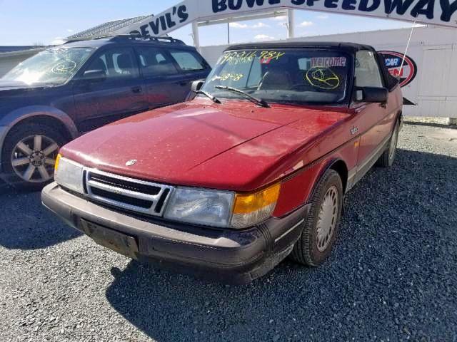 YS3AT75L6K7020392 - 1989 SAAB 900 RED photo 2