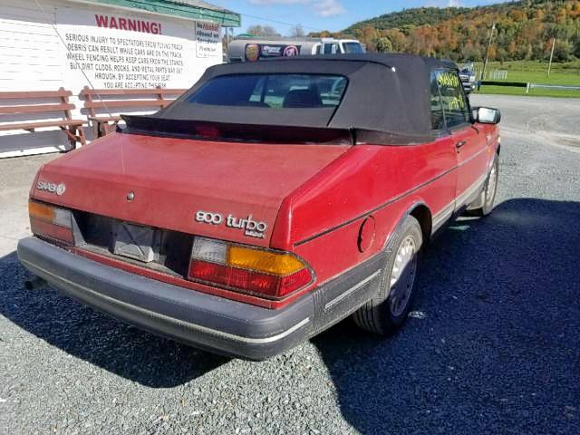 YS3AT75L6K7020392 - 1989 SAAB 900 RED photo 3