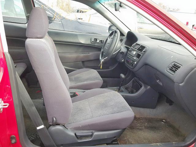 2HGEJ644XTH116228 - 1996 HONDA CIVIC DX RED photo 5